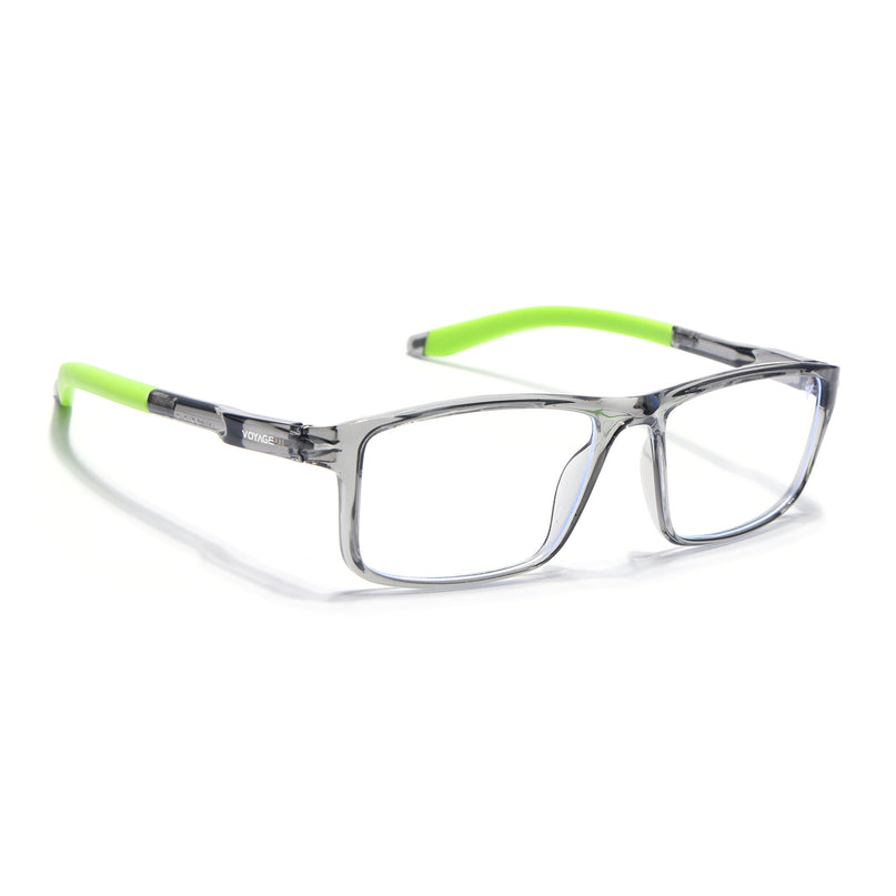 Voyage Active Transparent Grey Rectangle Eyeglasses for Men & Women - MG5751-C9