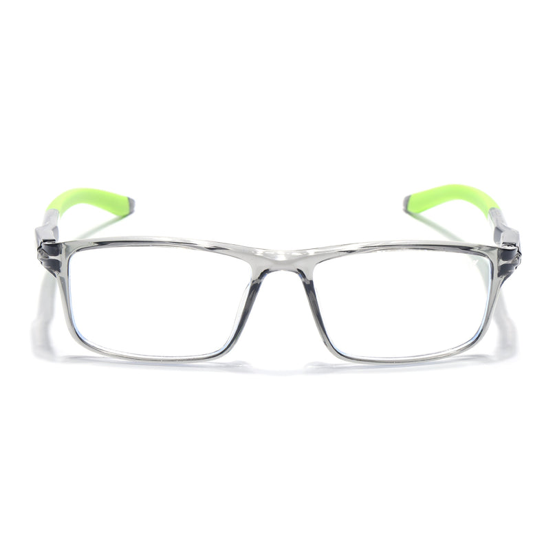 Voyage Active Transparent Grey Rectangle Eyeglasses for Men & Women - MG5751-C9