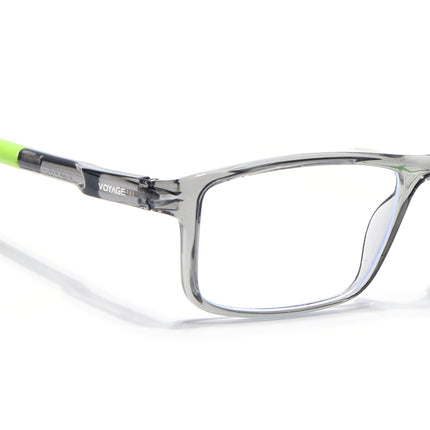 Voyage Active Transparent Grey Rectangle Eyeglasses for Men & Women - MG5751-C9