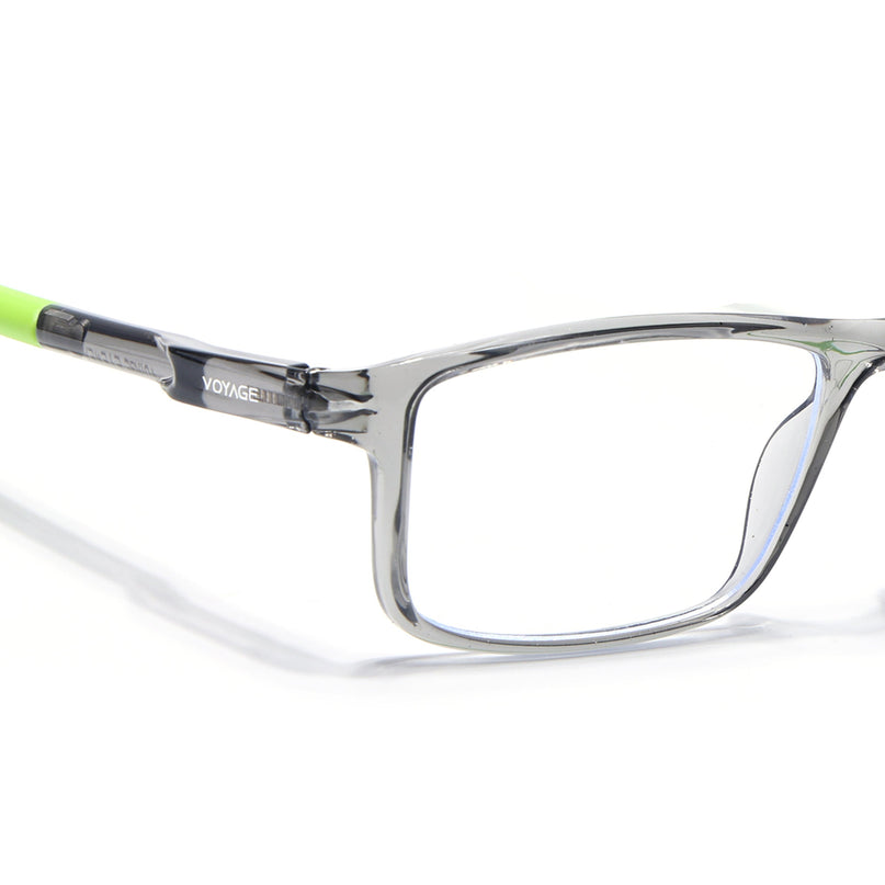 Voyage Active Transparent Grey Rectangle Eyeglasses for Men & Women - MG5751-C9