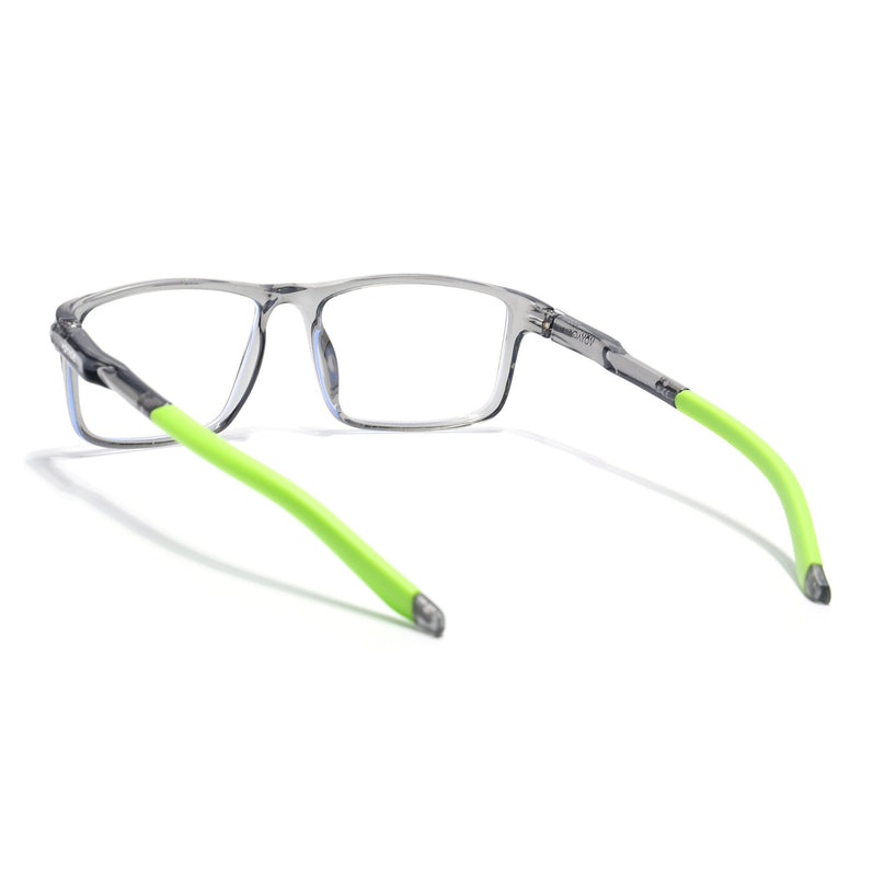 Voyage Active Transparent Grey Rectangle Eyeglasses for Men & Women - MG5751-C9