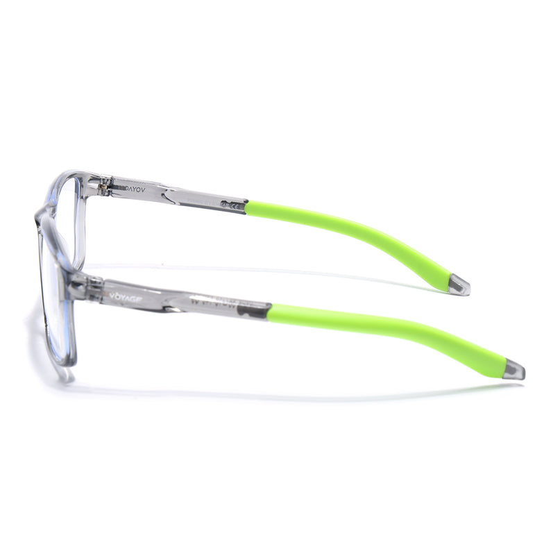 Voyage Active Transparent Grey Rectangle Eyeglasses for Men & Women - MG5751-C9