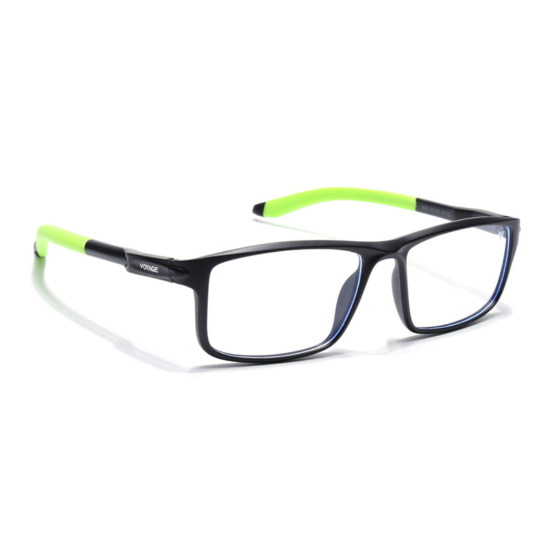 Voyage Active Black Rectangle Eyeglasses for Men & Women - MG5752-C10