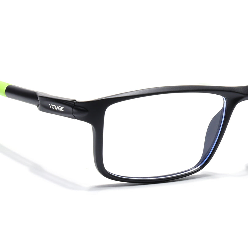 Voyage Active Black Rectangle Eyeglasses for Men & Women - MG5752-C10