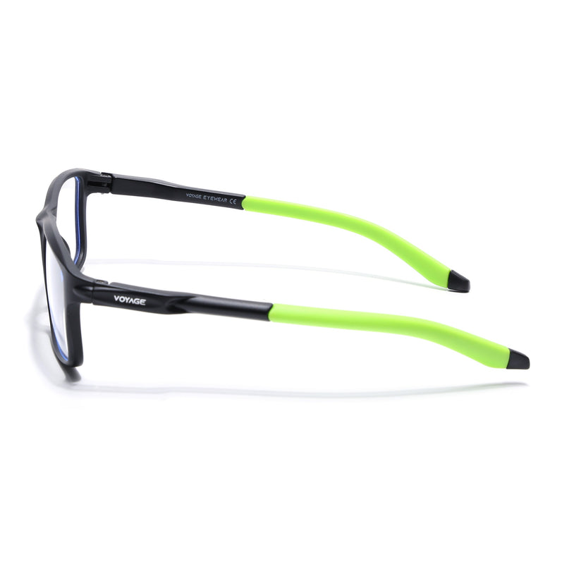 Voyage Active Black Rectangle Eyeglasses for Men & Women - MG5752-C10