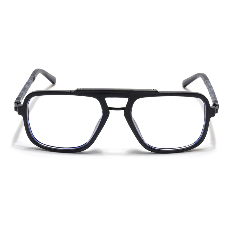 Voyage Matt Black Wayfarer Eyeglasses for Men & Women - MG5277-C1
