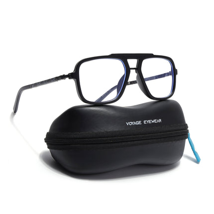 Voyage Matt Black Wayfarer Eyeglasses for Men & Women - MG5277-C1