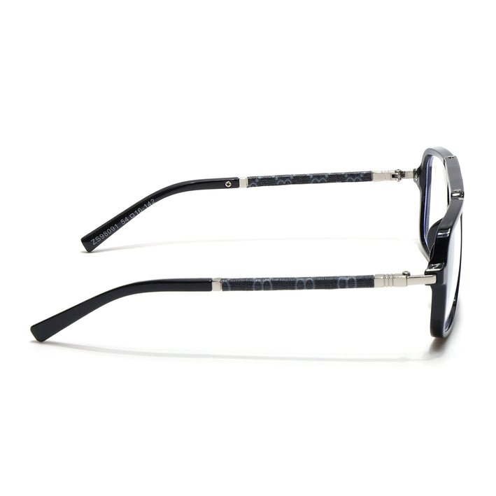 Voyage Shine Black & Silver Wayfarer Eyeglasses for Men & Women - MG5279-C3