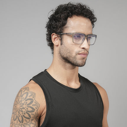 Voyage Active Grey Square Eyeglasses for Men & Women - MG5756-C4