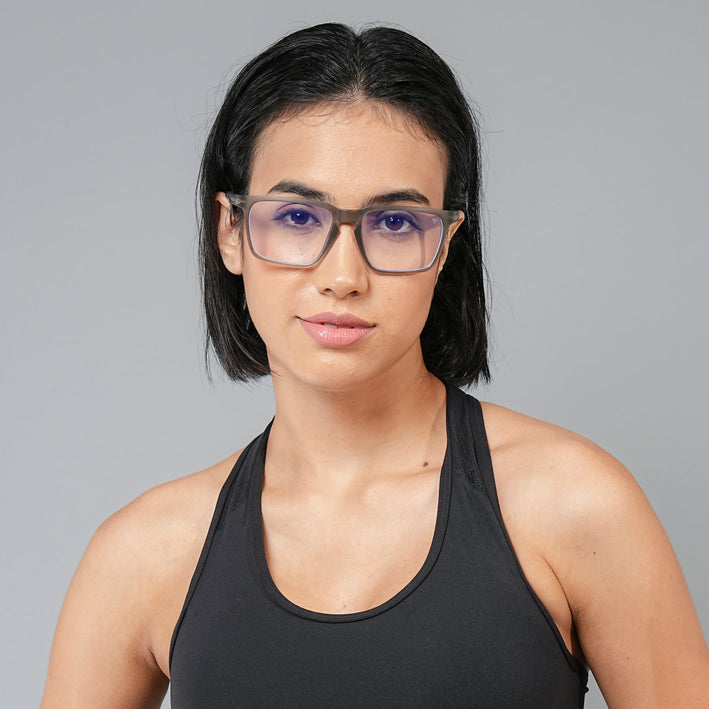 Voyage Active Grey Square Eyeglasses for Men & Women - MG5756-C4