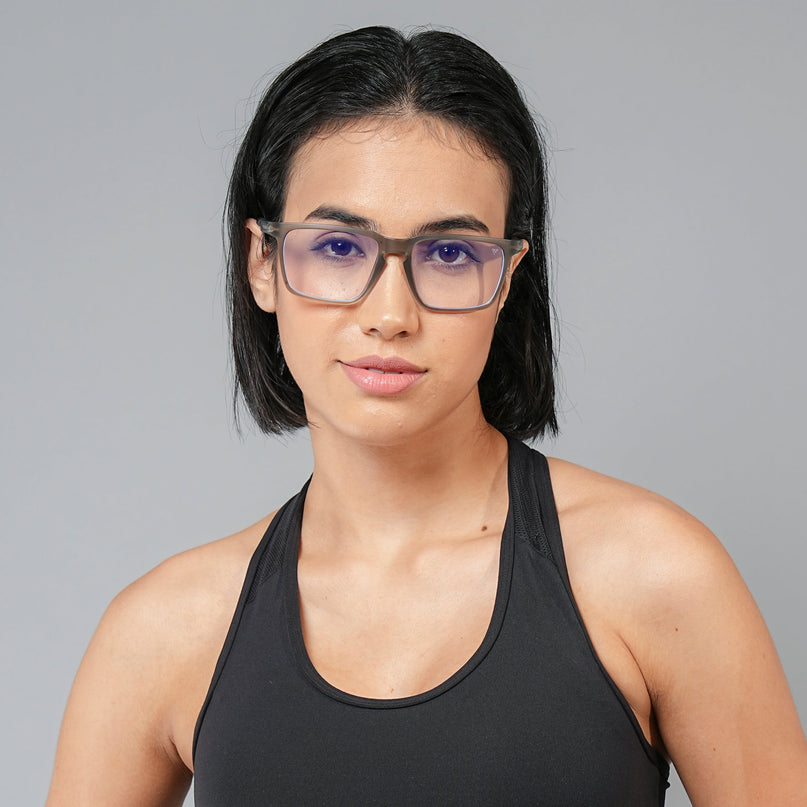 Voyage Active Grey Square Eyeglasses for Men & Women - MG5756-C4