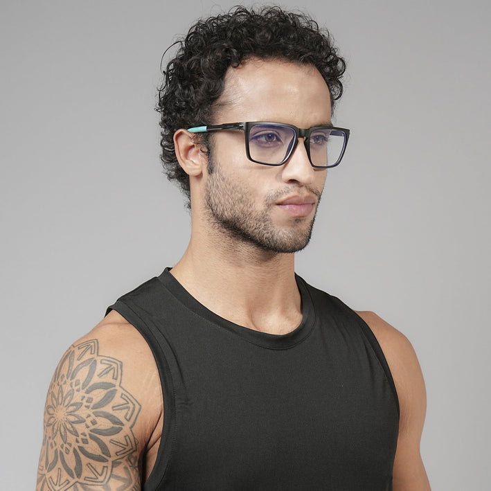 Voyage Active Black Square Eyeglasses for Men & Women - MG5757-C5