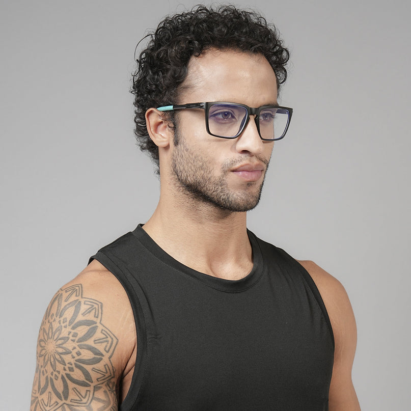 Voyage Active Black Square Eyeglasses for Men & Women - MG5757-C5