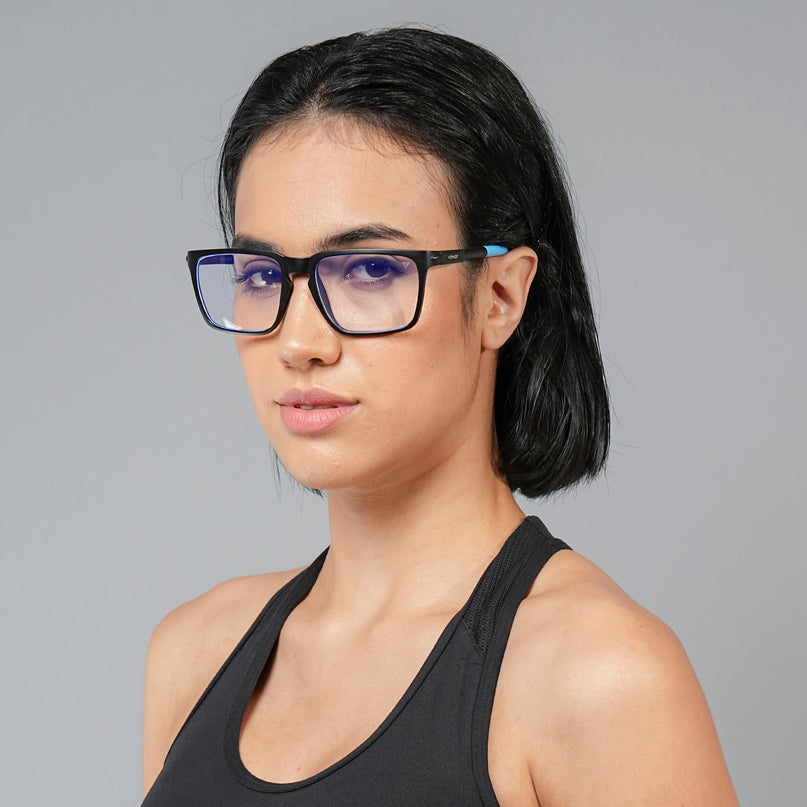 Voyage Active Black Square Eyeglasses for Men & Women - MG5758-C6