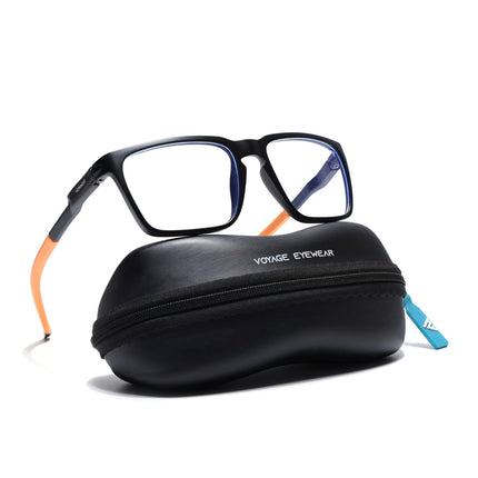 Voyage Active Black Square Eyeglasses for Men & Women - MG5759-C7
