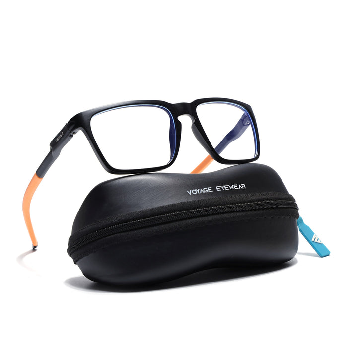 Voyage Active Black Square Eyeglasses for Men & Women - MG5759-C7