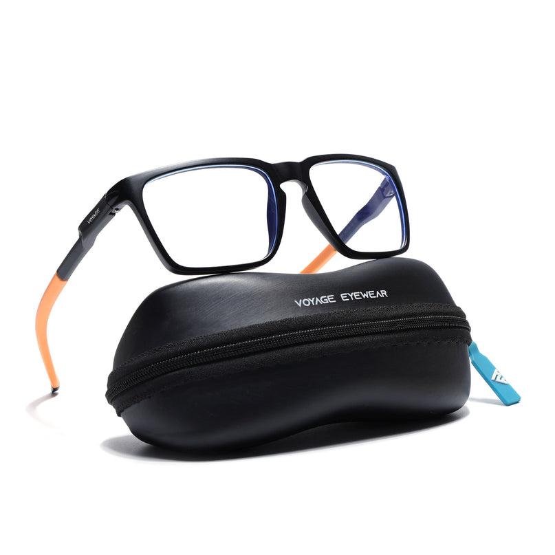 Voyage Active Black Square Eyeglasses for Men & Women - MG5759-C7