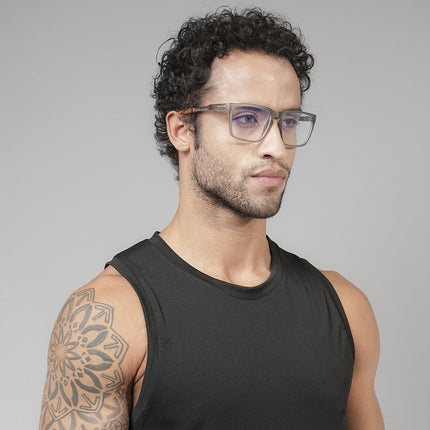Voyage Active Grey Square Eyeglasses for Men & Women - MG5760-C8