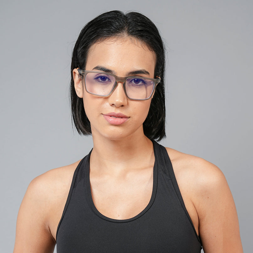 Voyage Active Grey Square Eyeglasses for Men & Women - MG5760-C8