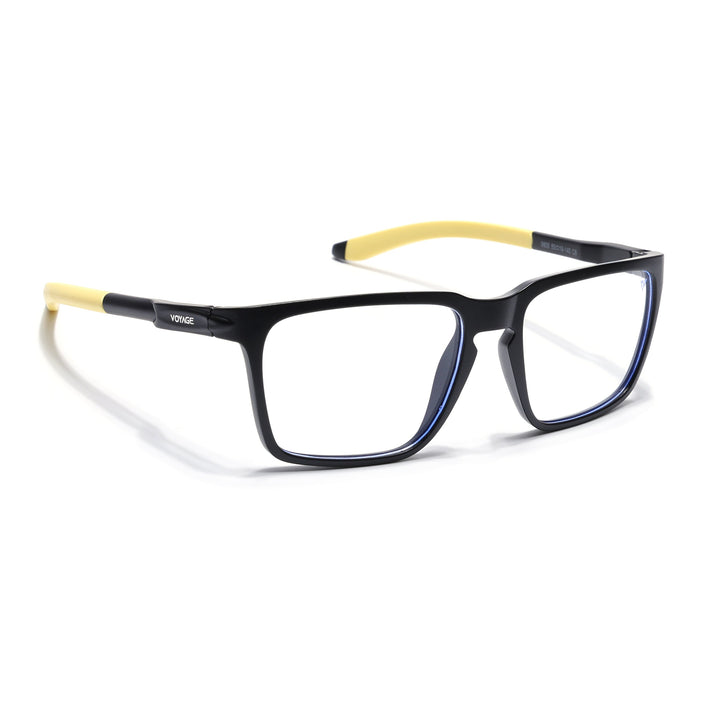 Voyage Active Black Square Eyeglasses for Men & Women - MG5761-C9