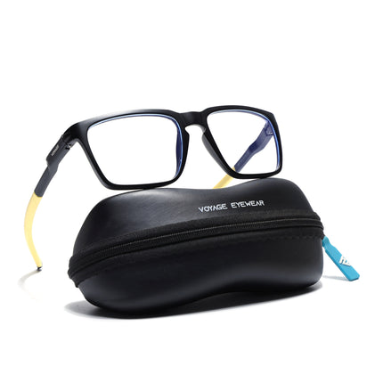 Voyage Active Black Square Eyeglasses for Men & Women - MG5761-C9