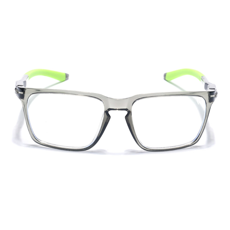 Voyage Active Transparent Grey Square Eyeglasses for Men & Women - MG5762-C10