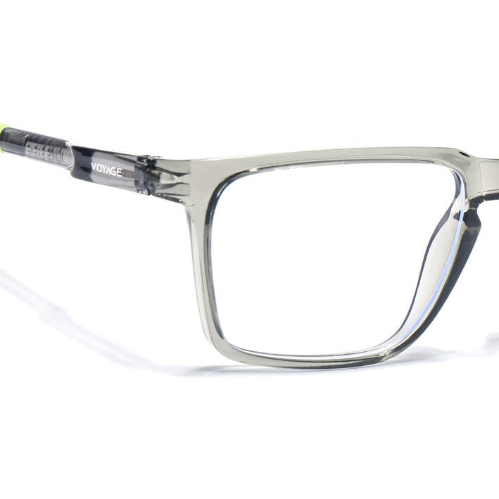 Voyage Active Transparent Grey Square Eyeglasses for Men & Women - MG5762-C10