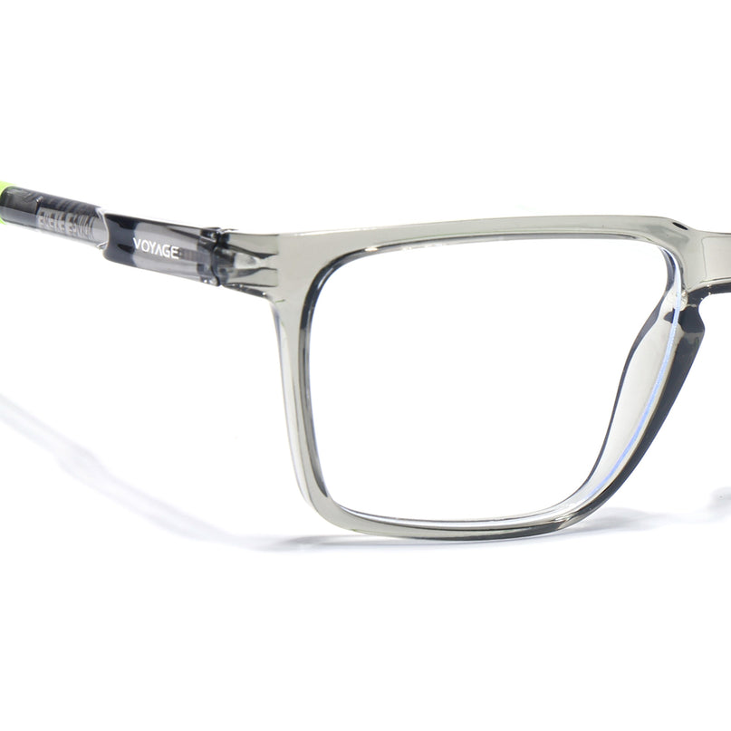 Voyage Active Transparent Grey Square Eyeglasses for Men & Women - MG5762-C10