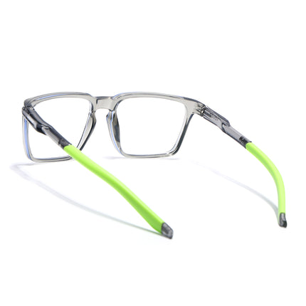 Voyage Active Transparent Grey Square Eyeglasses for Men & Women - MG5762-C10