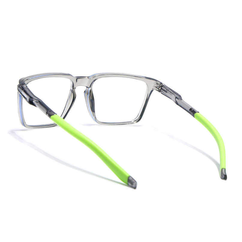 Voyage Active Transparent Grey Square Eyeglasses for Men & Women - MG5762-C10