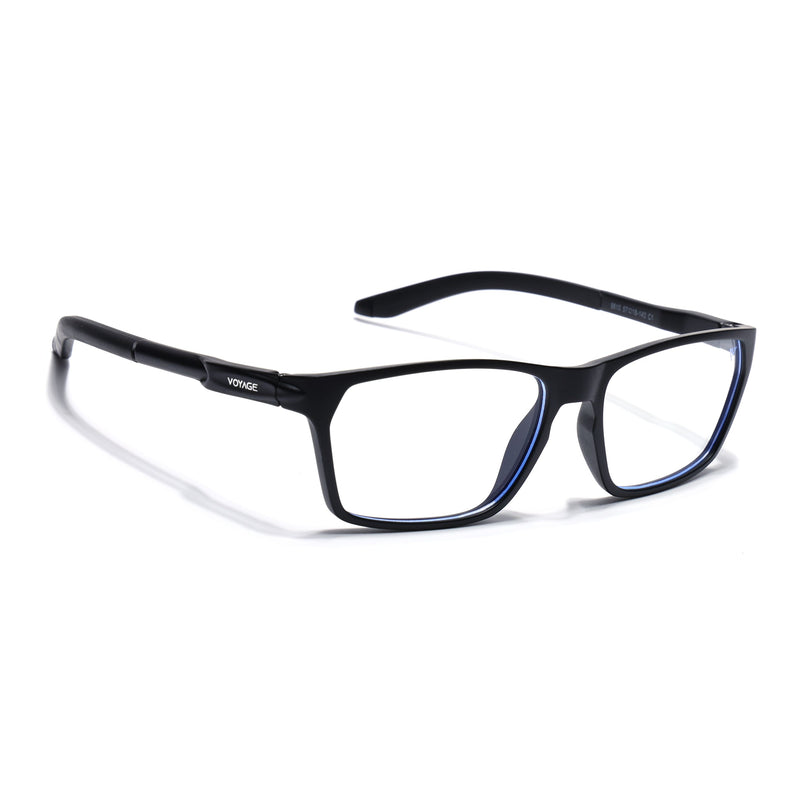 Voyage Active Black Rectangle Eyeglasses for Men & Women - MG5763-C1