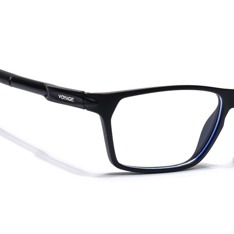 Voyage Active Black Rectangle Eyeglasses for Men & Women - MG5763-C1