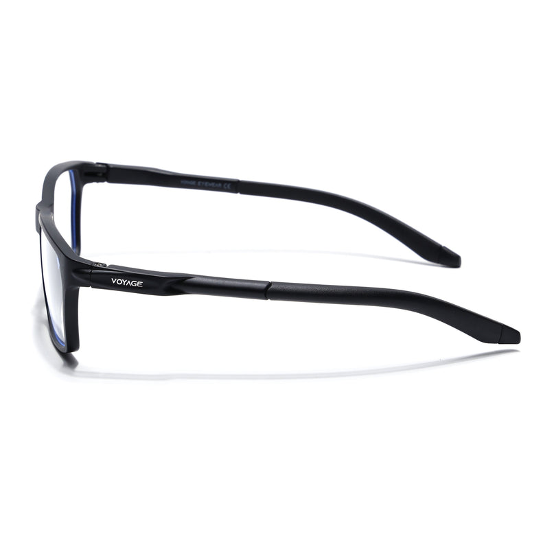 Voyage Active Black Rectangle Eyeglasses for Men & Women - MG5763-C1