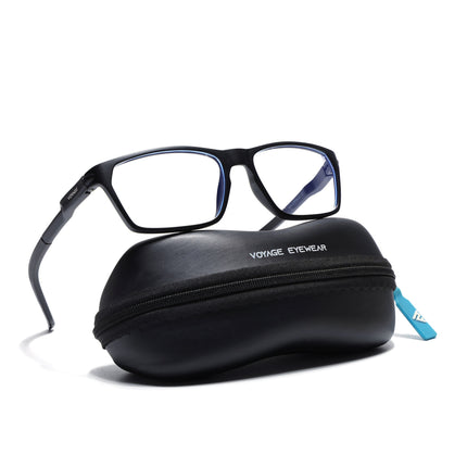 Voyage Active Black Rectangle Eyeglasses for Men & Women - MG5763-C1