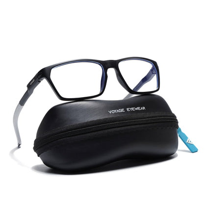 Voyage Active Black Rectangle Eyeglasses for Men & Women - MG5764-C2