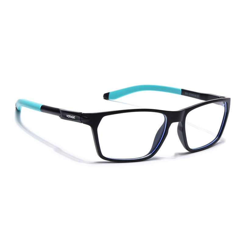Voyage Active Black Rectangle Eyeglasses for Men & Women - MG5767-C5