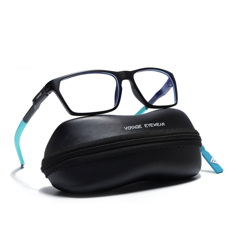 Voyage Active Black Rectangle Eyeglasses for Men & Women - MG5767-C5