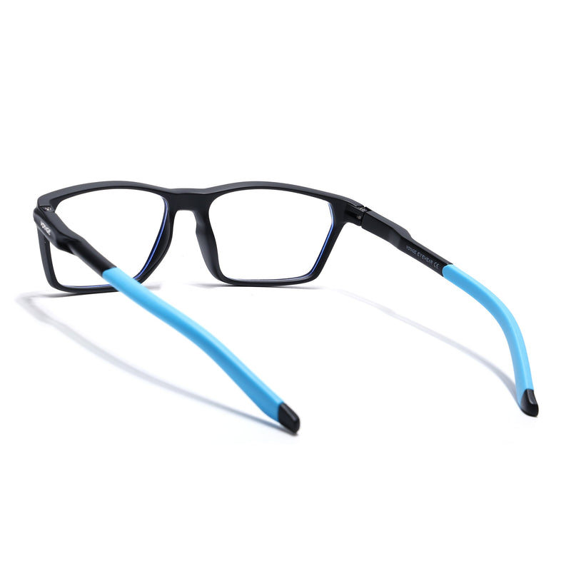 Voyage Active Black Rectangle Eyeglasses for Men & Women - MG5768-C6