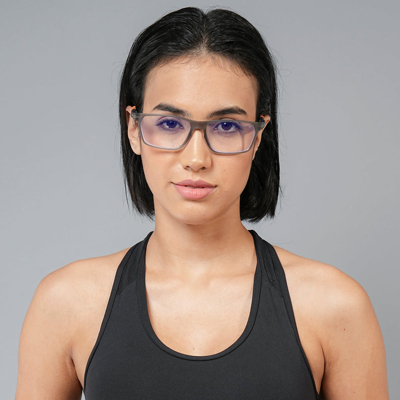 Voyage Active Grey Rectangle Eyeglasses for Men & Women - MG5769-C7