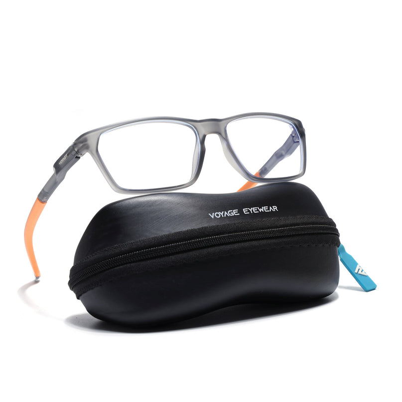 Voyage Active Grey Rectangle Eyeglasses for Men & Women - MG5769-C7