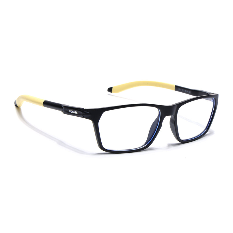 Voyage Active Black Rectangle Eyeglasses for Men & Women - MG5770-C8