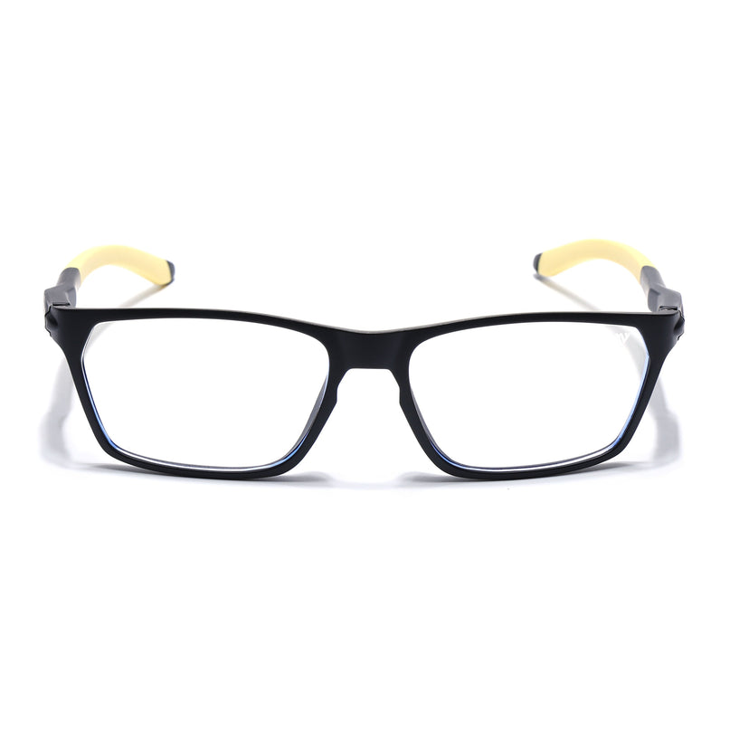Voyage Active Black Rectangle Eyeglasses for Men & Women - MG5770-C8