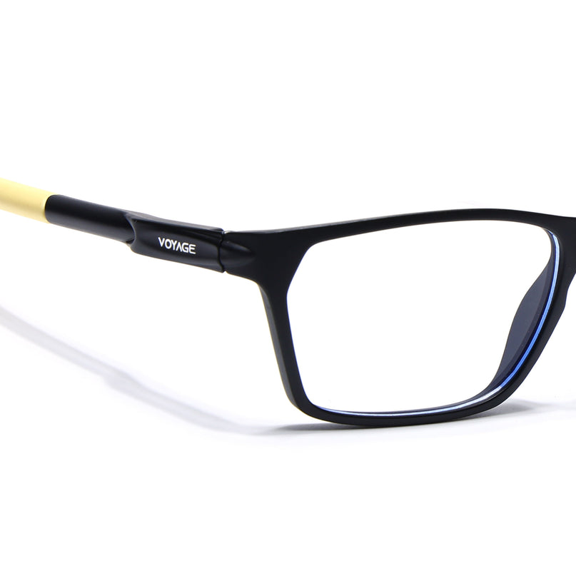 Voyage Active Black Rectangle Eyeglasses for Men & Women - MG5770-C8