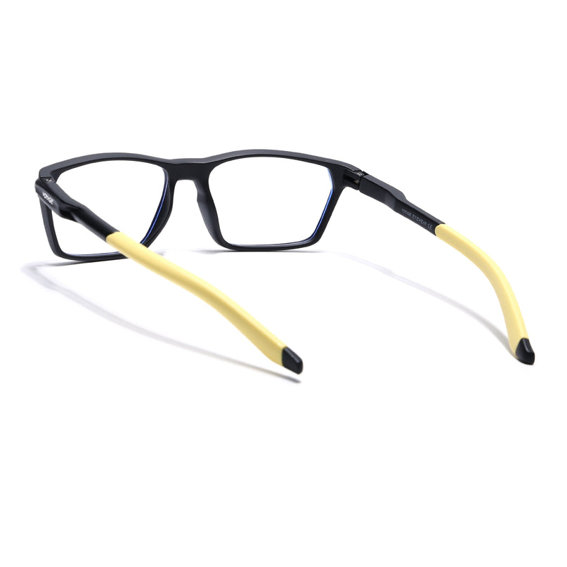 Voyage Active Black Rectangle Eyeglasses for Men & Women - MG5770-C8