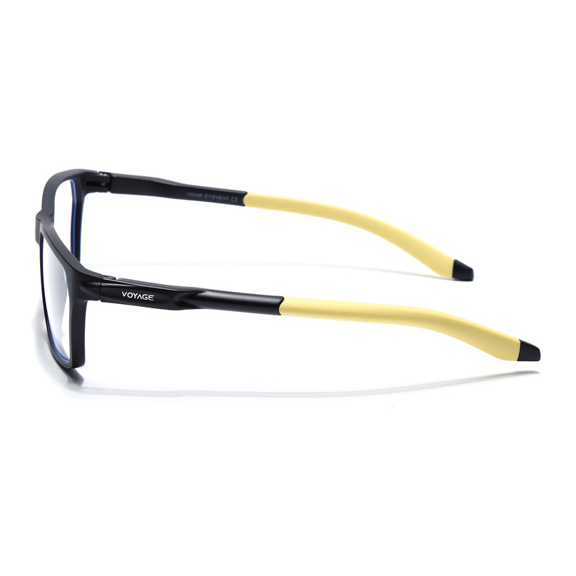Voyage Active Black Rectangle Eyeglasses for Men & Women - MG5770-C8
