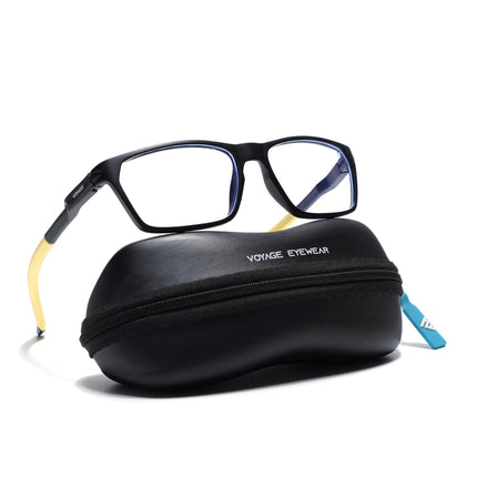 Voyage Active Black Rectangle Eyeglasses for Men & Women - MG5770-C8