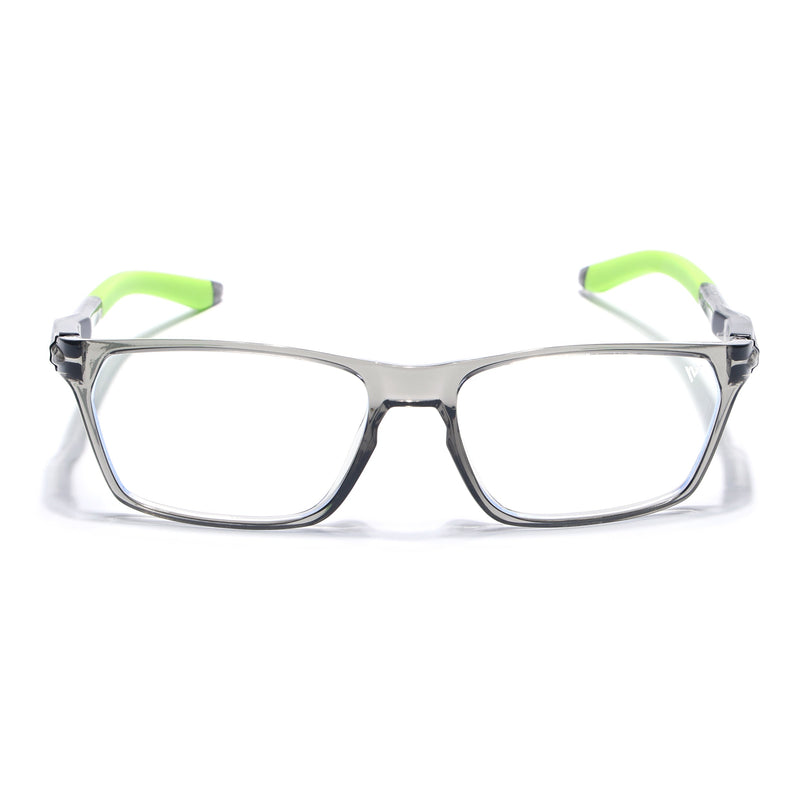Voyage Active Transparent Grey Rectangle Eyeglasses for Men & Women - MG5771-C9