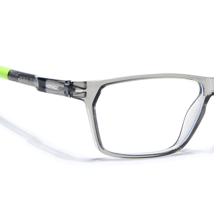 Voyage Active Transparent Grey Rectangle Eyeglasses for Men & Women - MG5771-C9