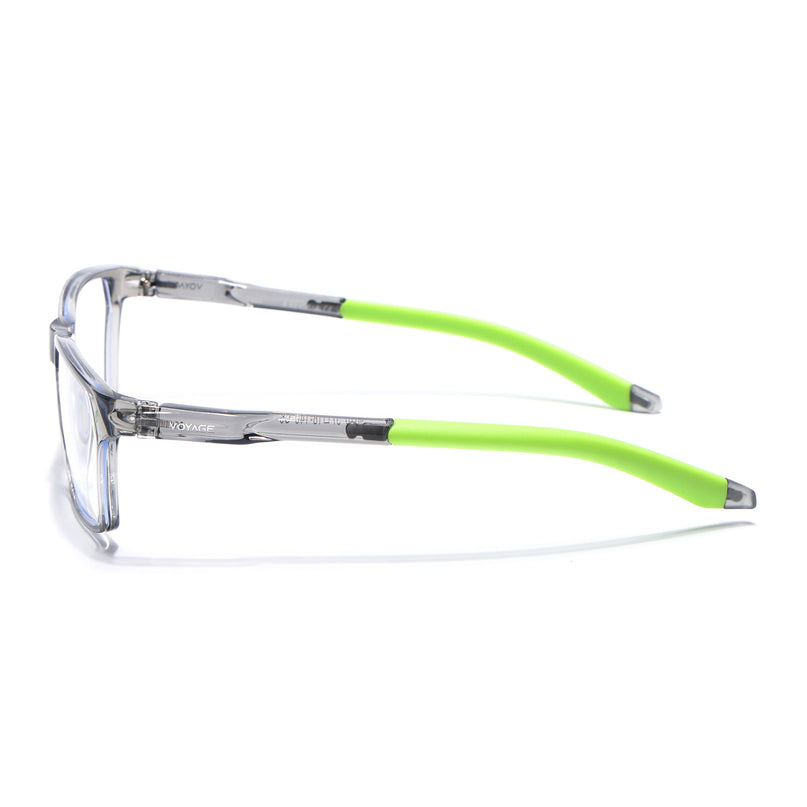 Voyage Active Transparent Grey Rectangle Eyeglasses for Men & Women - MG5771-C9