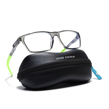 Voyage Active Transparent Grey Rectangle Eyeglasses for Men & Women - MG5771-C9